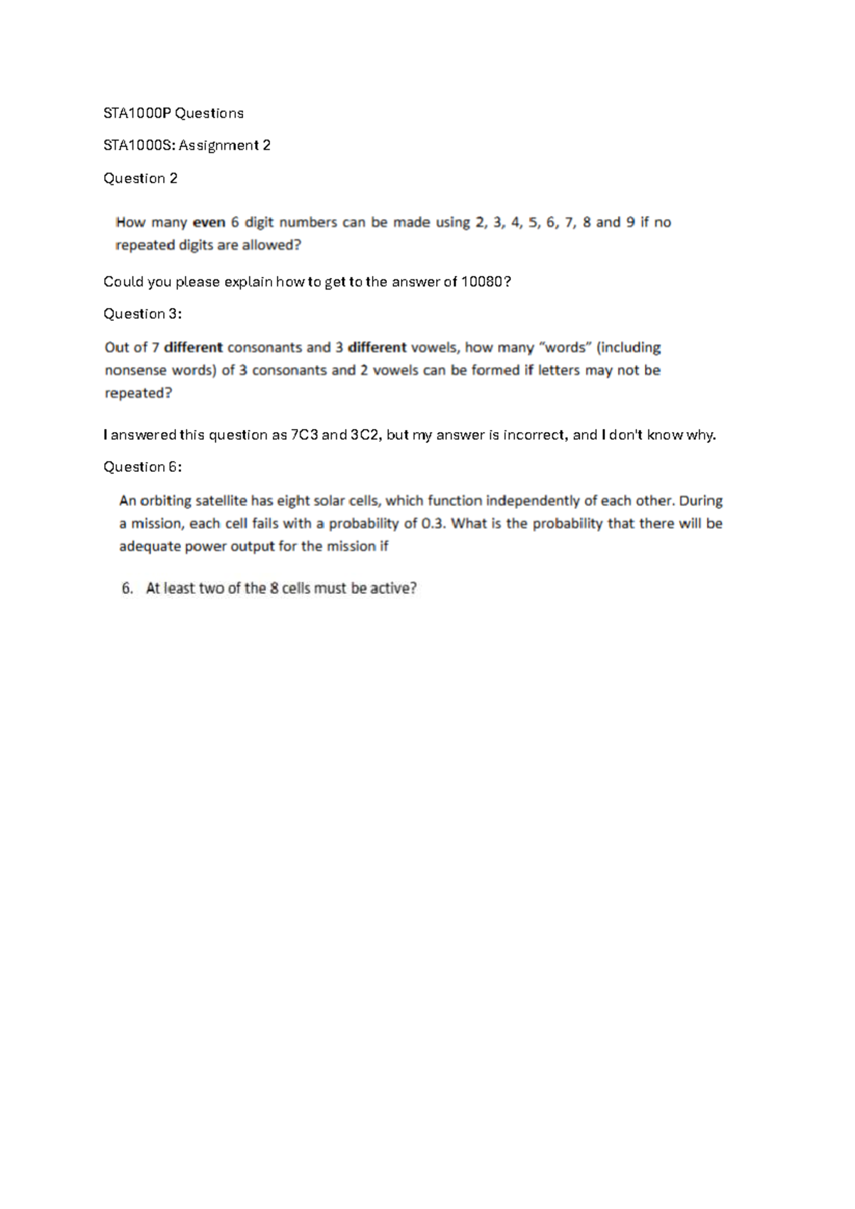 STA1000P Assignment 2 Questions and Explanations - Studocu