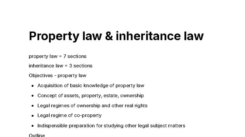 Property Law and Inheritance: Comprehensive Overview and Key Concepts ...