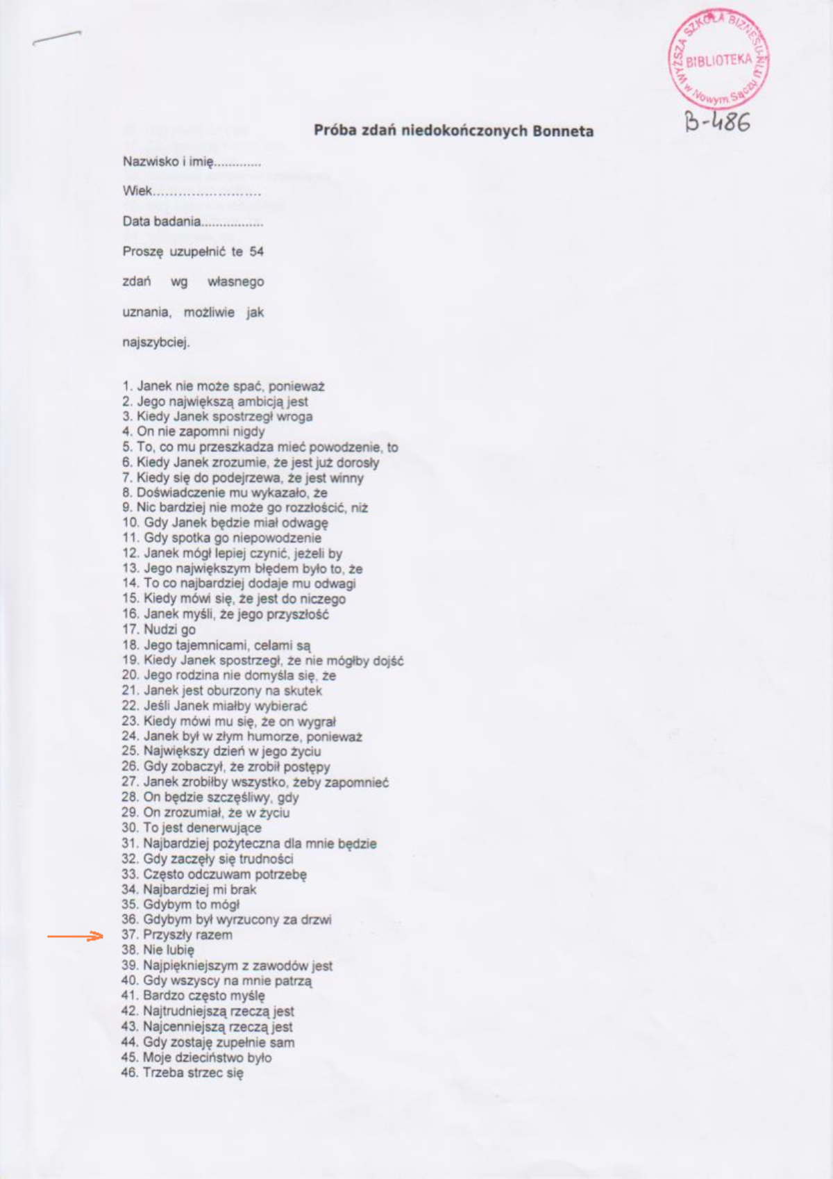 Risb Test Niedokończonych Zdań Rottera Pdf