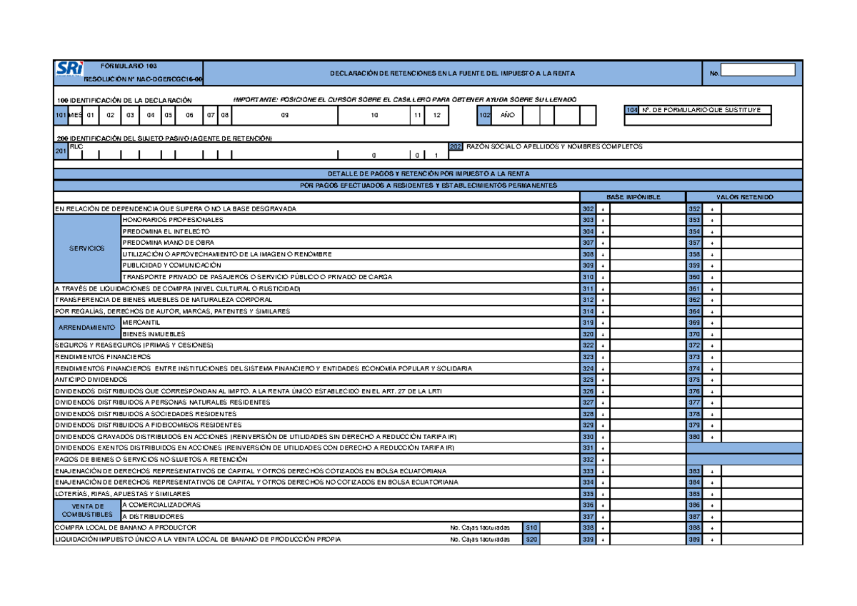 Formulario 103 2016 - ejercicio - FORMULARIO 103 RESOLUCIÓN N° NAC ...