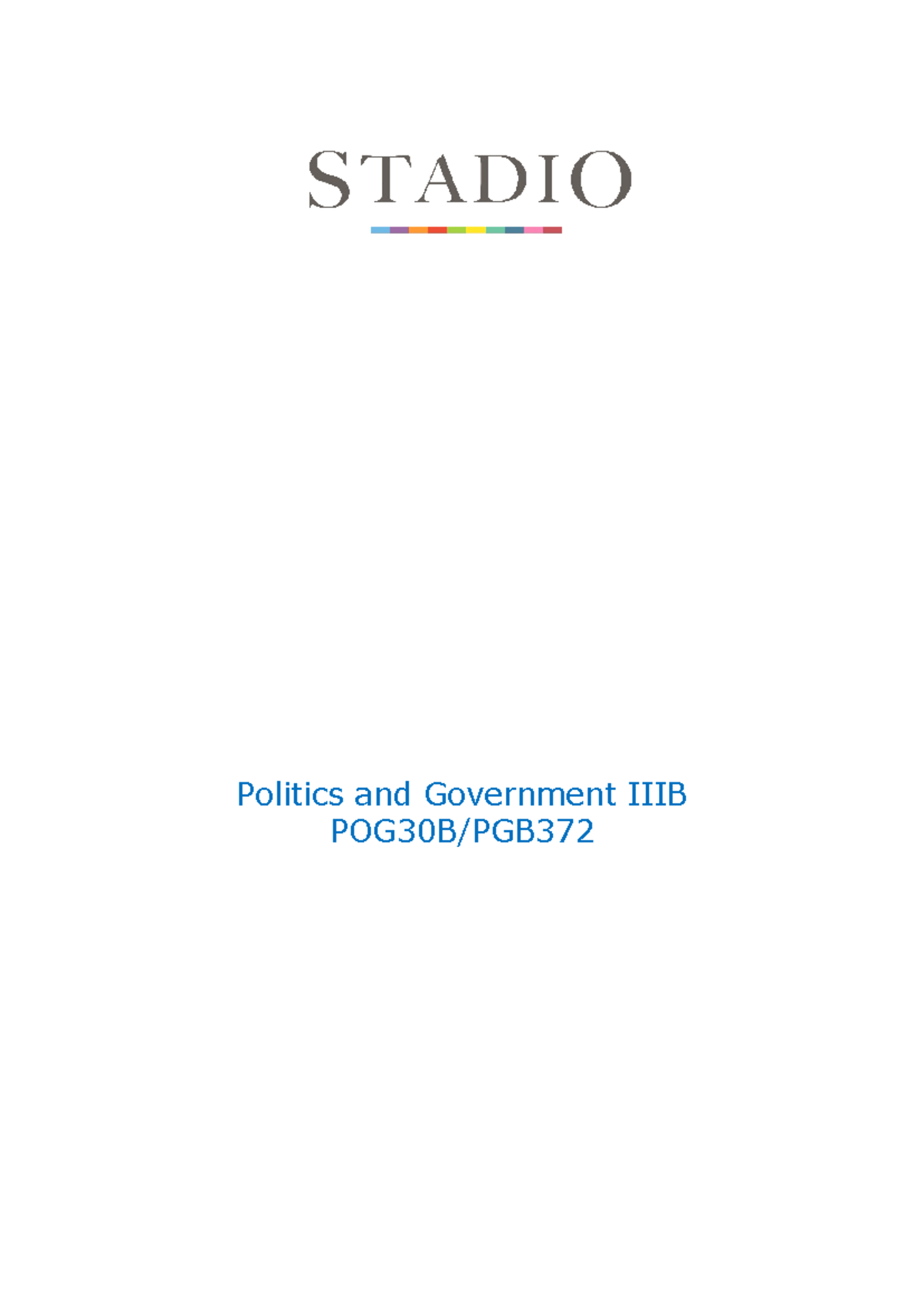 POG30B PGB372 2025: Politics and Government - Module Overview and ...
