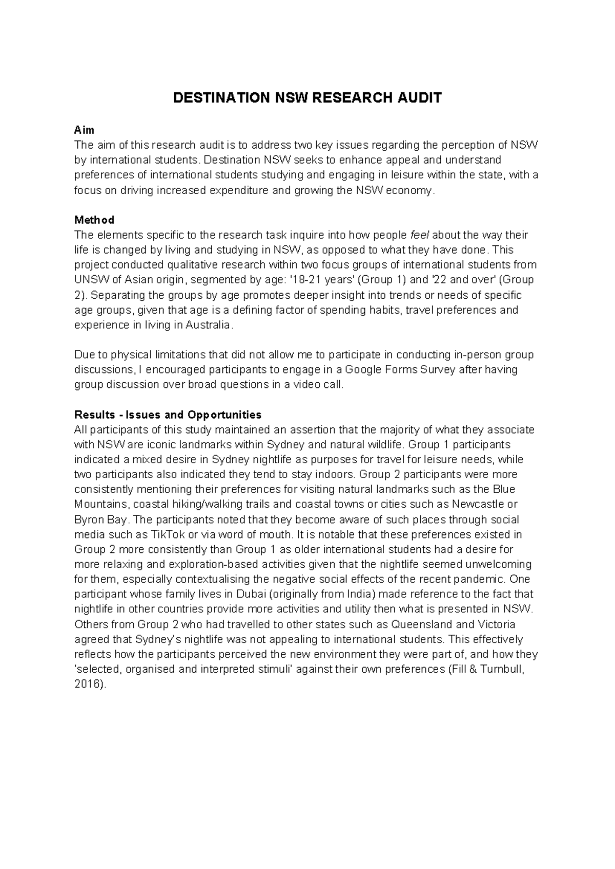 MDIA1008 Research Audit on International Students' Perceptions in NSW ...