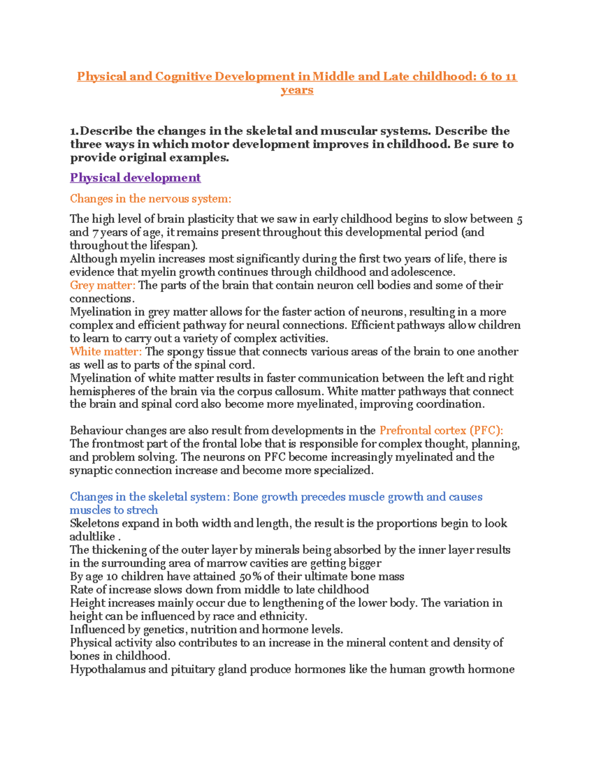 PSYC 228 - Chapter 7 Lecture Notes on Physical & Cognitive Development ...