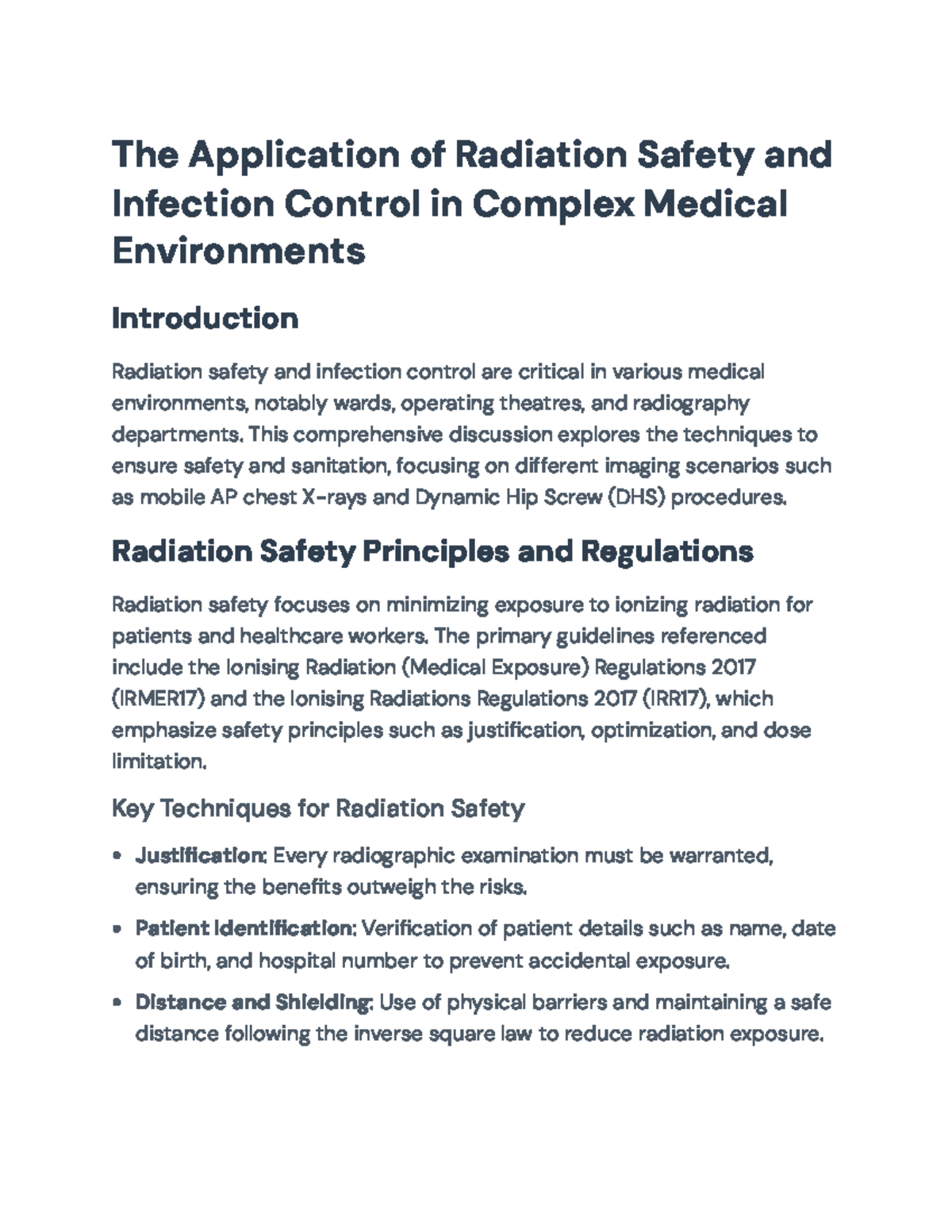 Radiation Safety & Infection Control in Medical Environments: Key ...