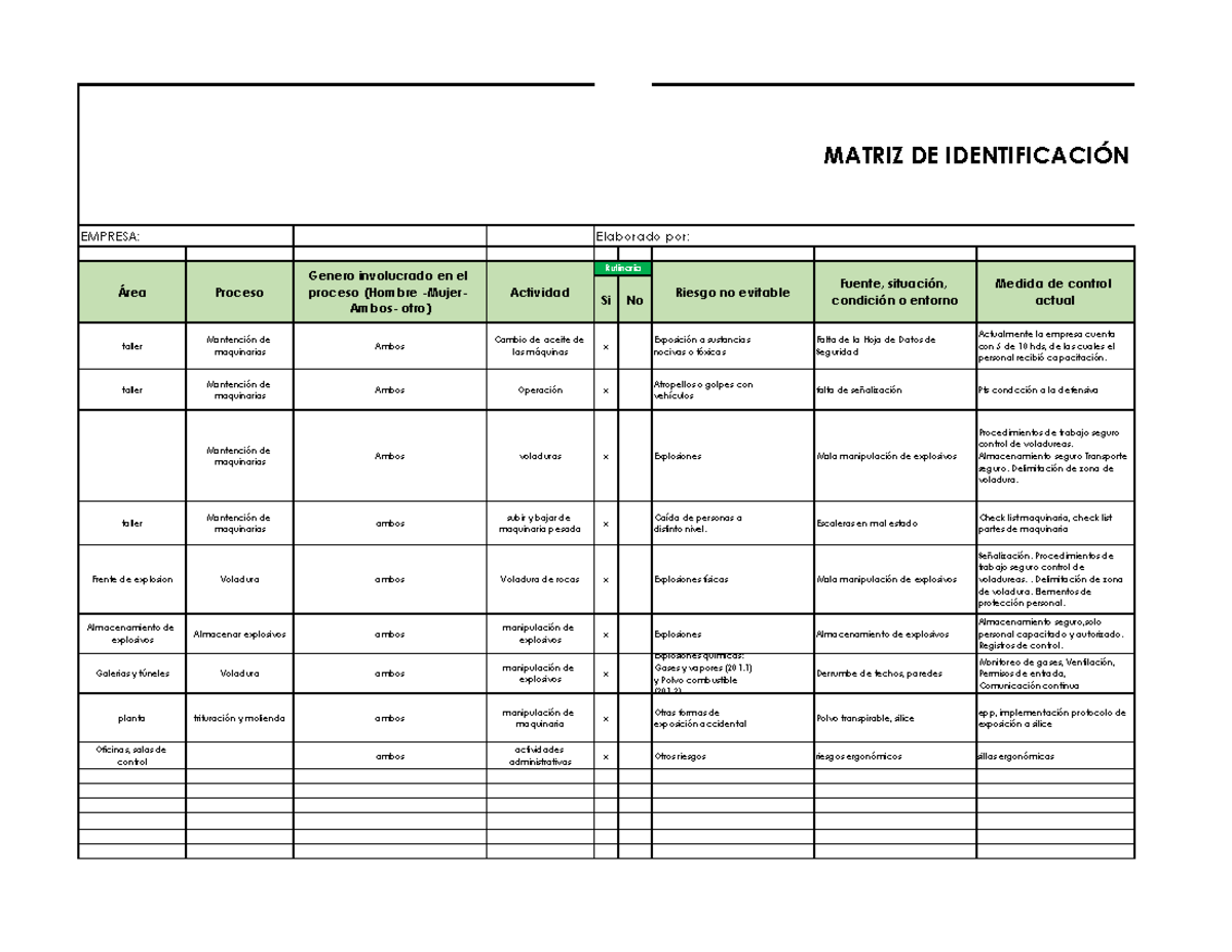 MATRIZ IPER DS 44: Identificación y Evaluación de Riesgos en ...
