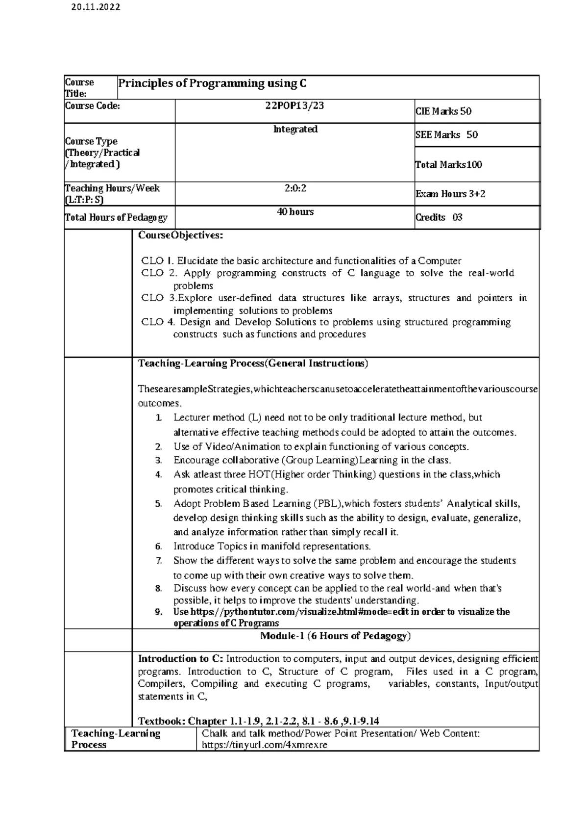 Module 2 POP notes - Module 2 Module 2: Operators Operators An operator ...