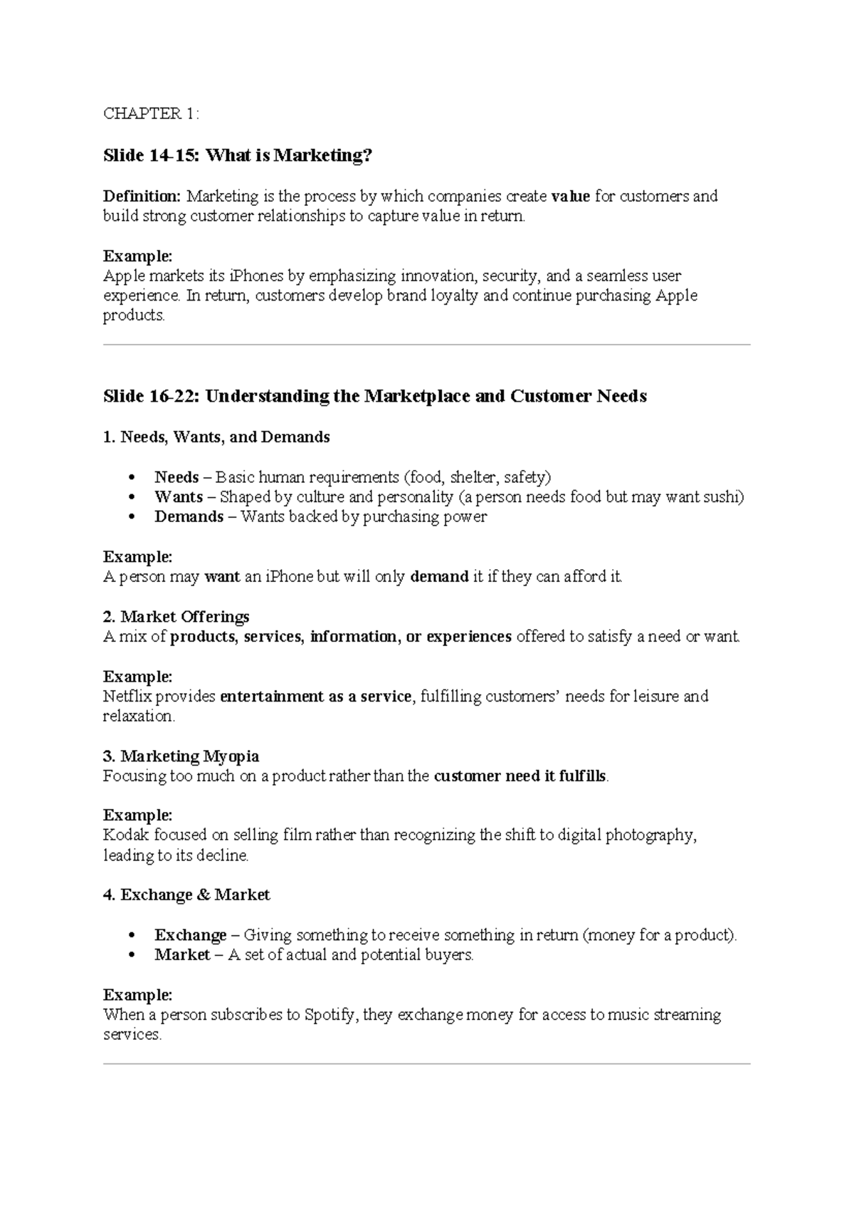 MKT 101: Chapter 1 - Understanding Marketing Concepts and Strategies ...