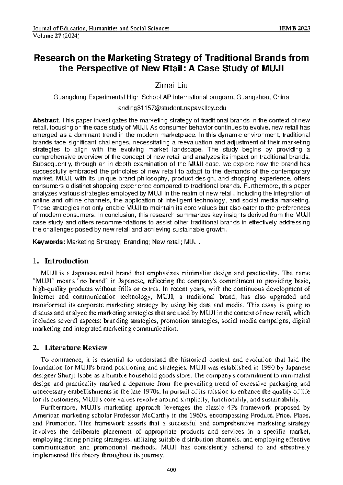 Marketing Strategies of Traditional Brands: A MUJI Case Study (Volume ...