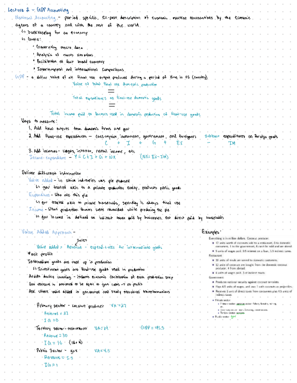Lecture Notes on GDP Accounting and Economic Analysis (ECO 101) - Studocu