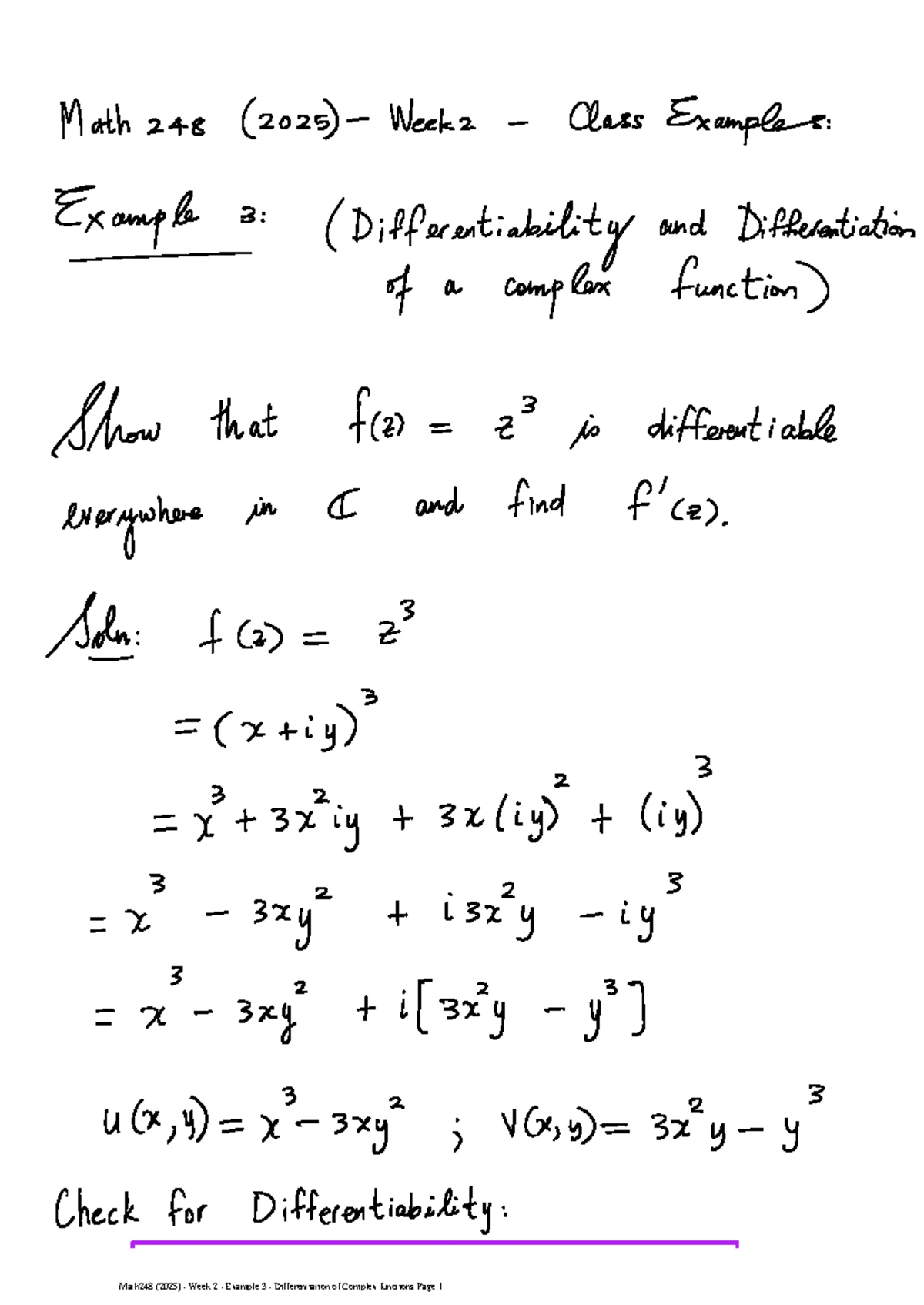 9. Week 2 - Example 1 - Evaluating the limit of a function of a complex ...