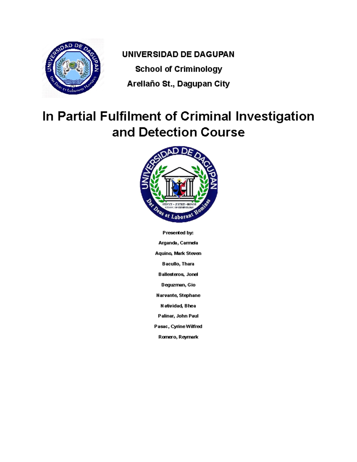Inquest Report on Murder Case: Jonel Ballesteros (Criminal Invs. 101 ...