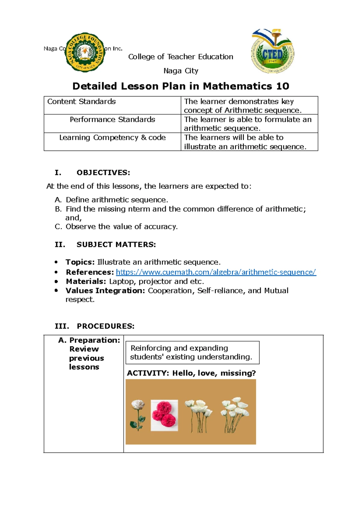 Detailed Lesson Plan on Linear Equations (Math 8 - DLP) - Studocu