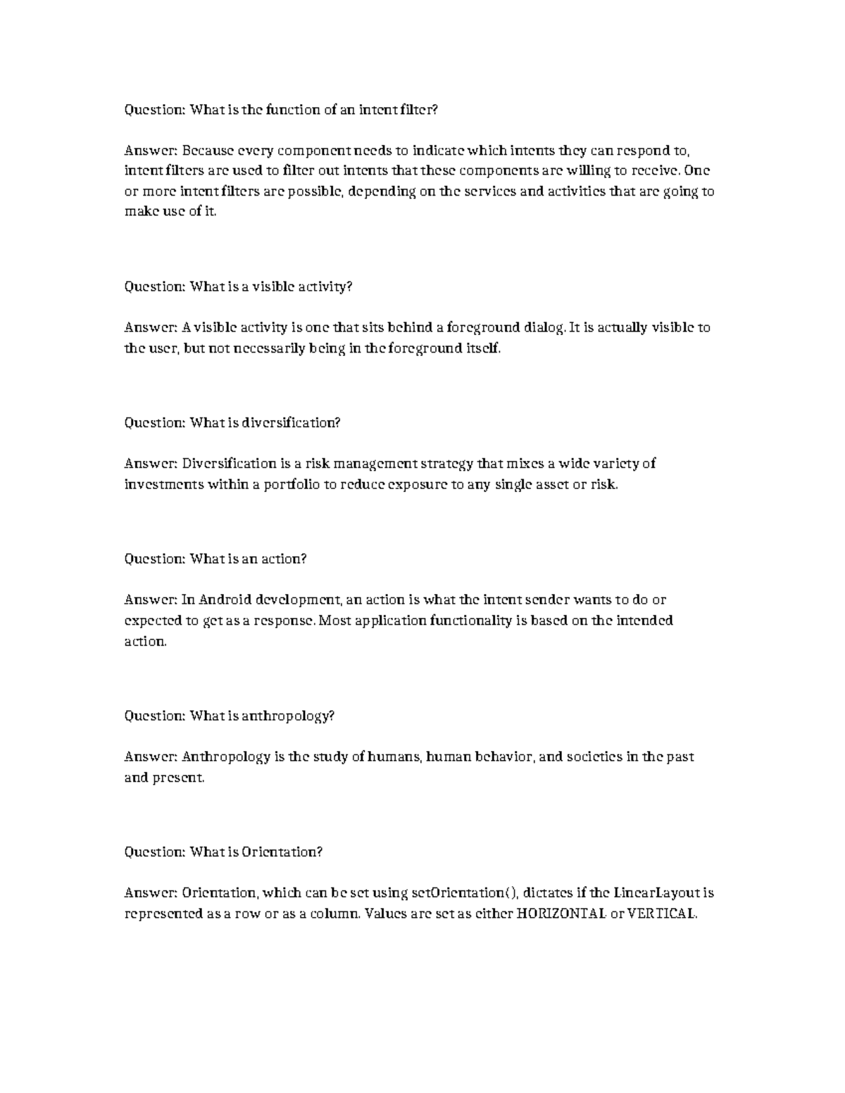 Android Components & Concepts: Intent Filters, Activities, and More ...