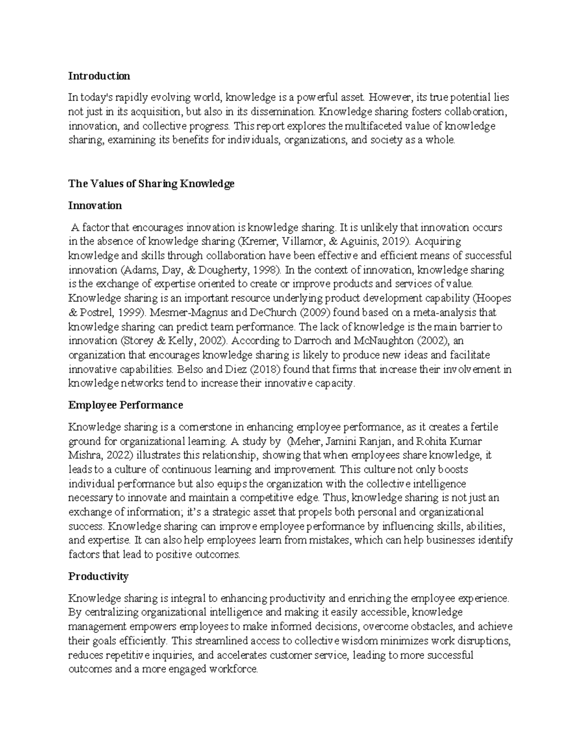 KM - The Strategic Importance of Knowledge Sharing in Organizations ...