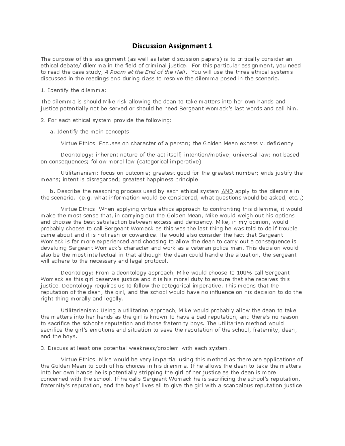 Discussion+Assignment+1 - For this particular assignment, you need to ...