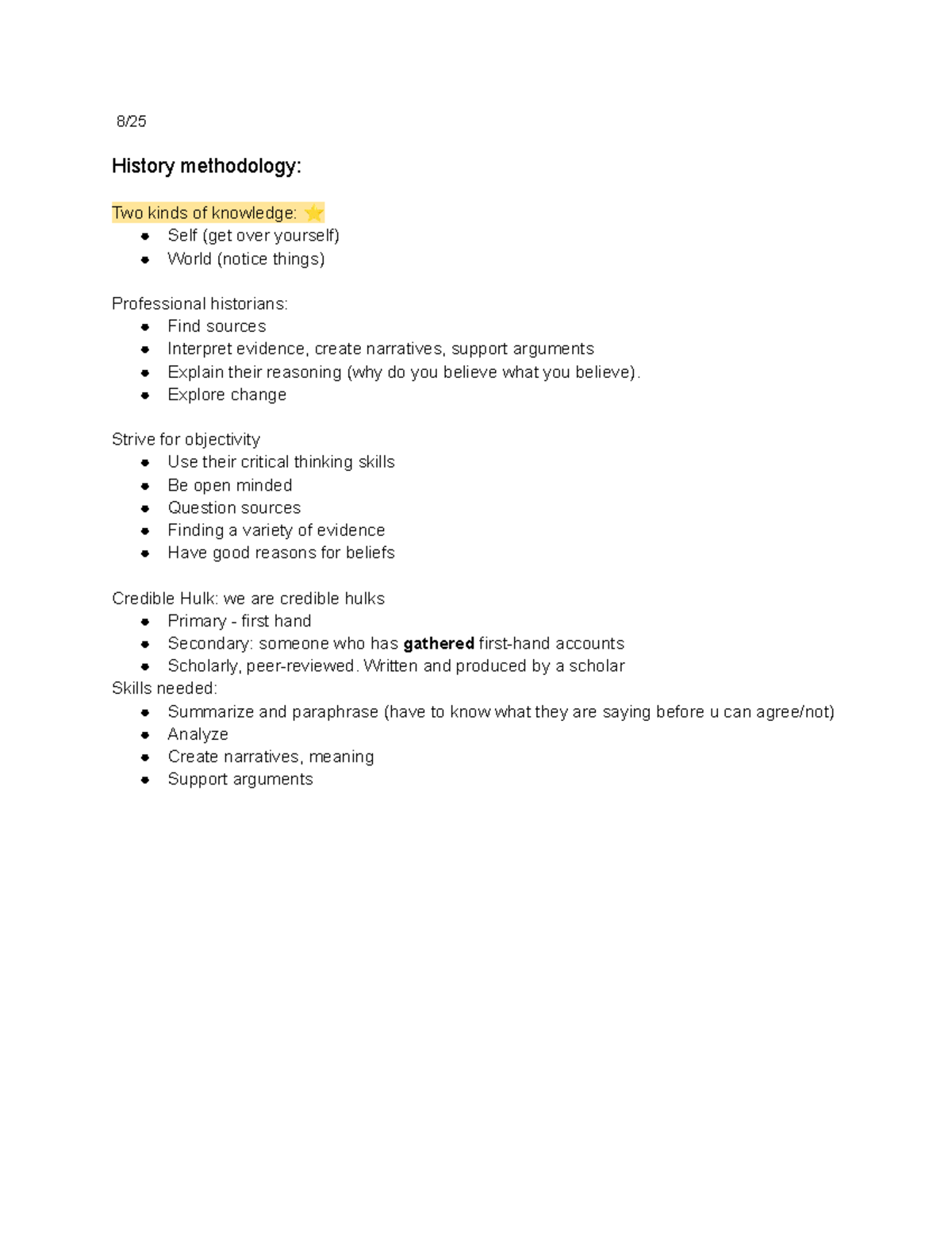 History Methodology Notes: Understanding Knowledge and Reconstruction ...