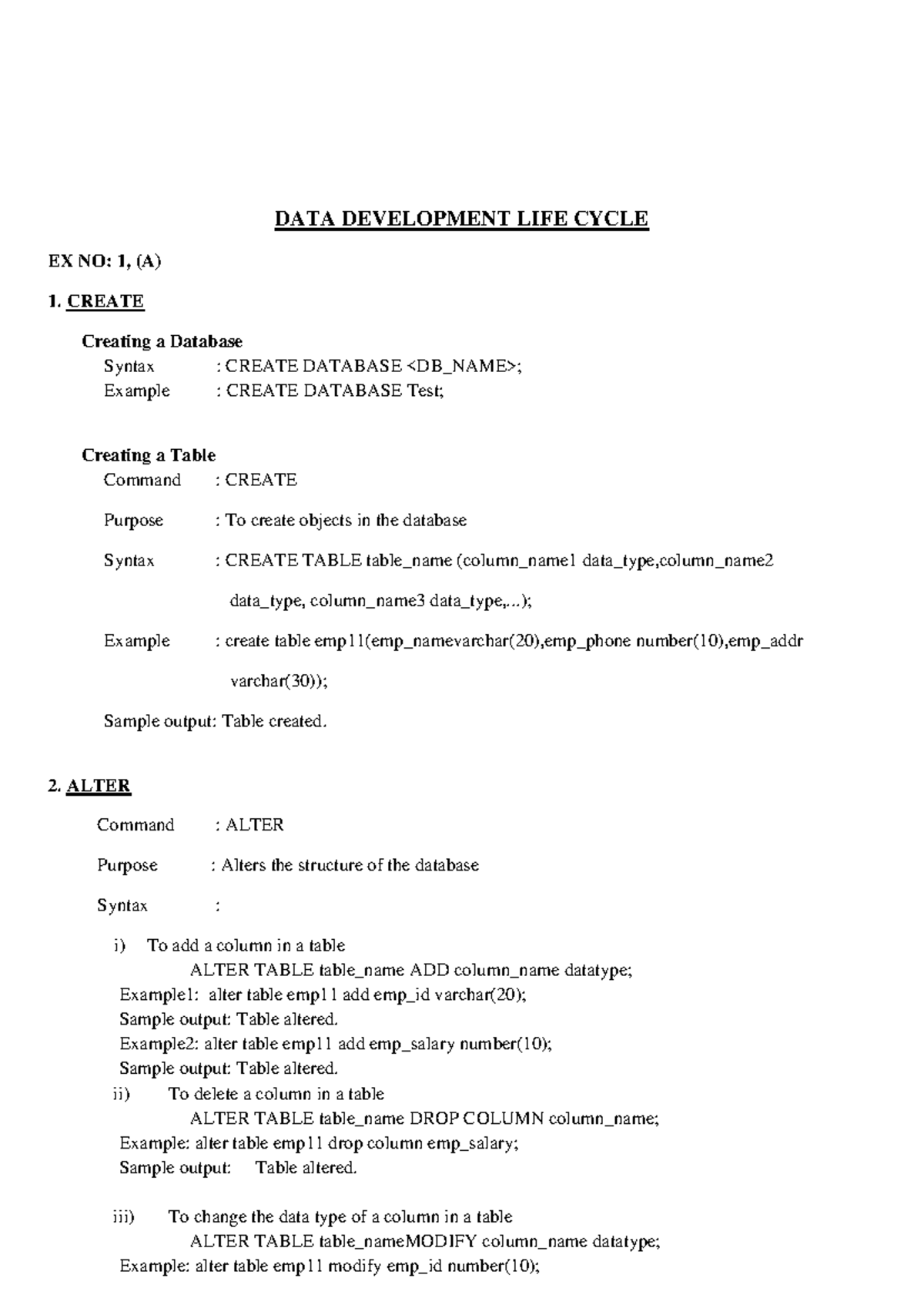 AD3381 - Database Design & Management: Development Lifecycle Guide ...