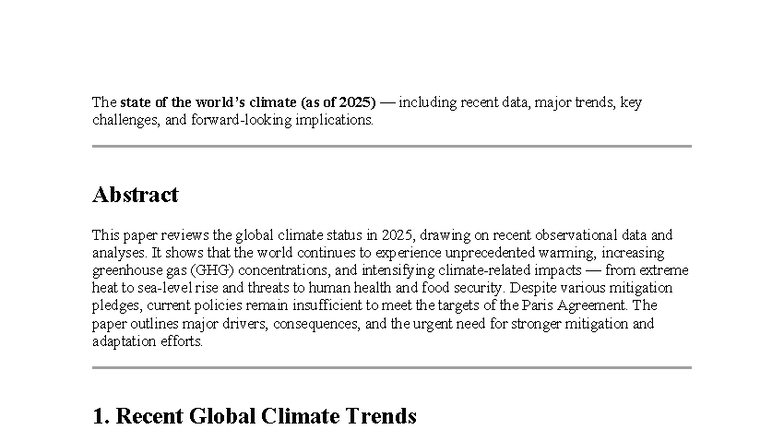 The State of the Climate: Key Trends and Challenges (2025) - Studocu