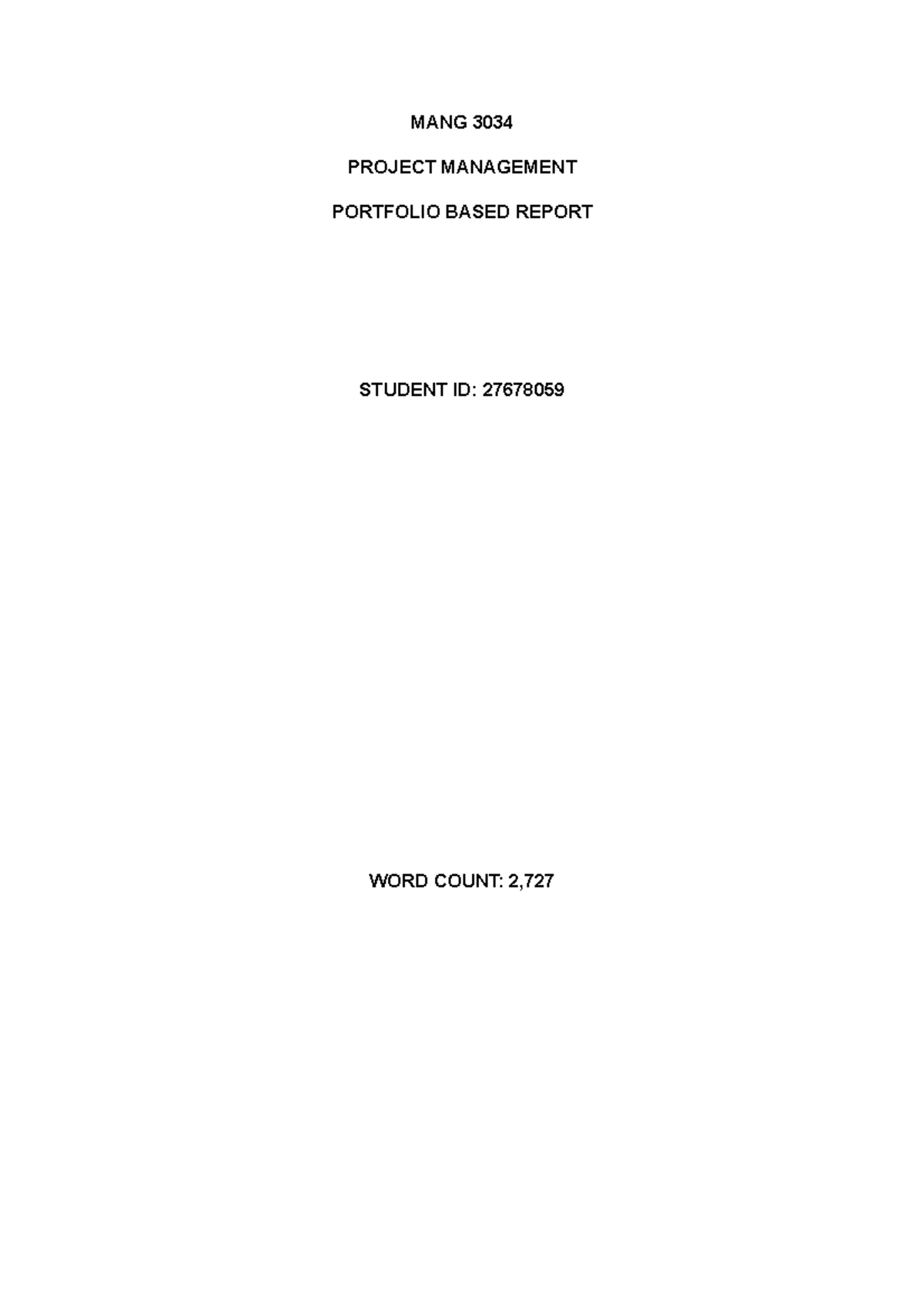 MANG 3034 Project Management Portfolio: WBS & Gamification Insights ...