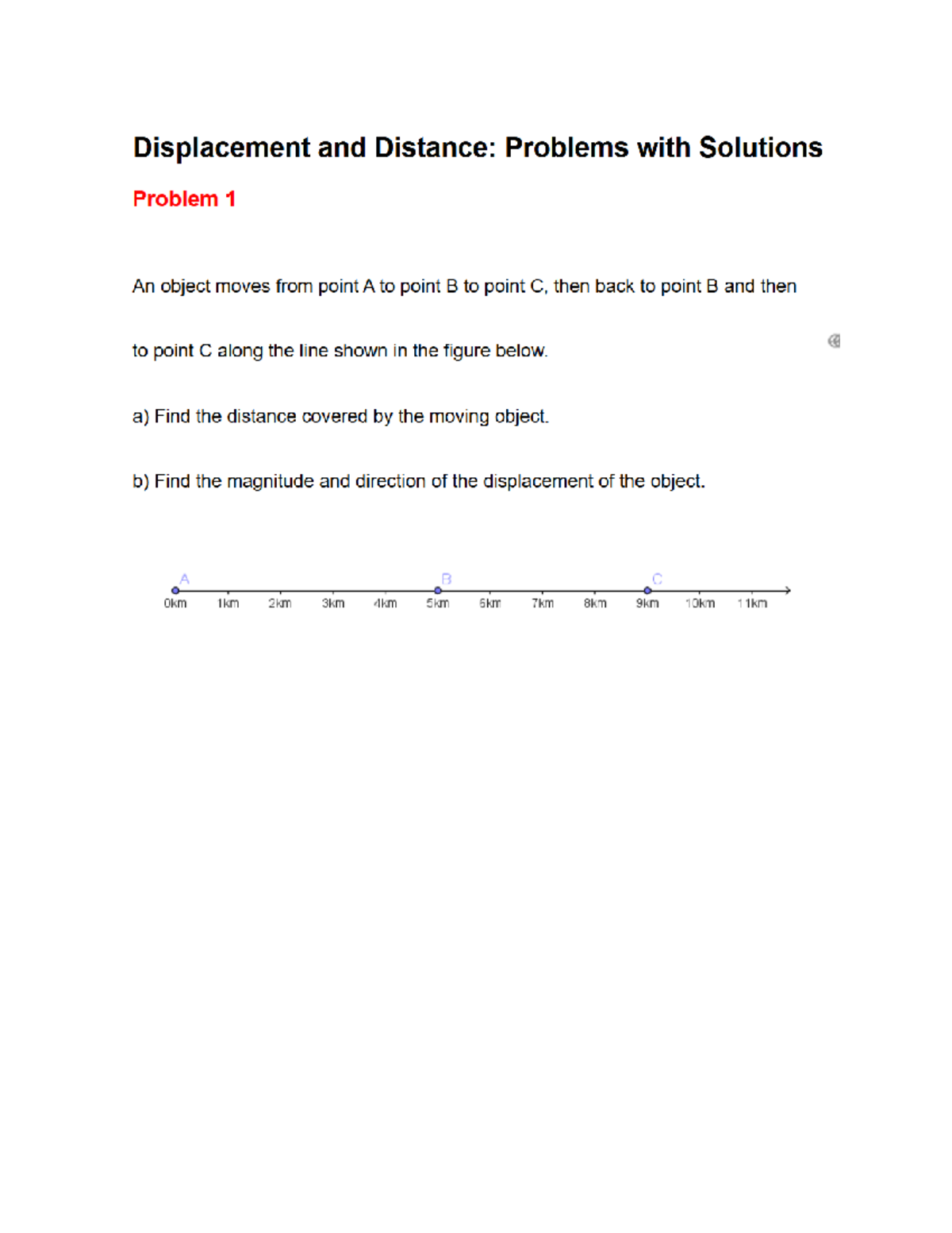 Displacement- Problem - Displacement and Distance: Problems with ...