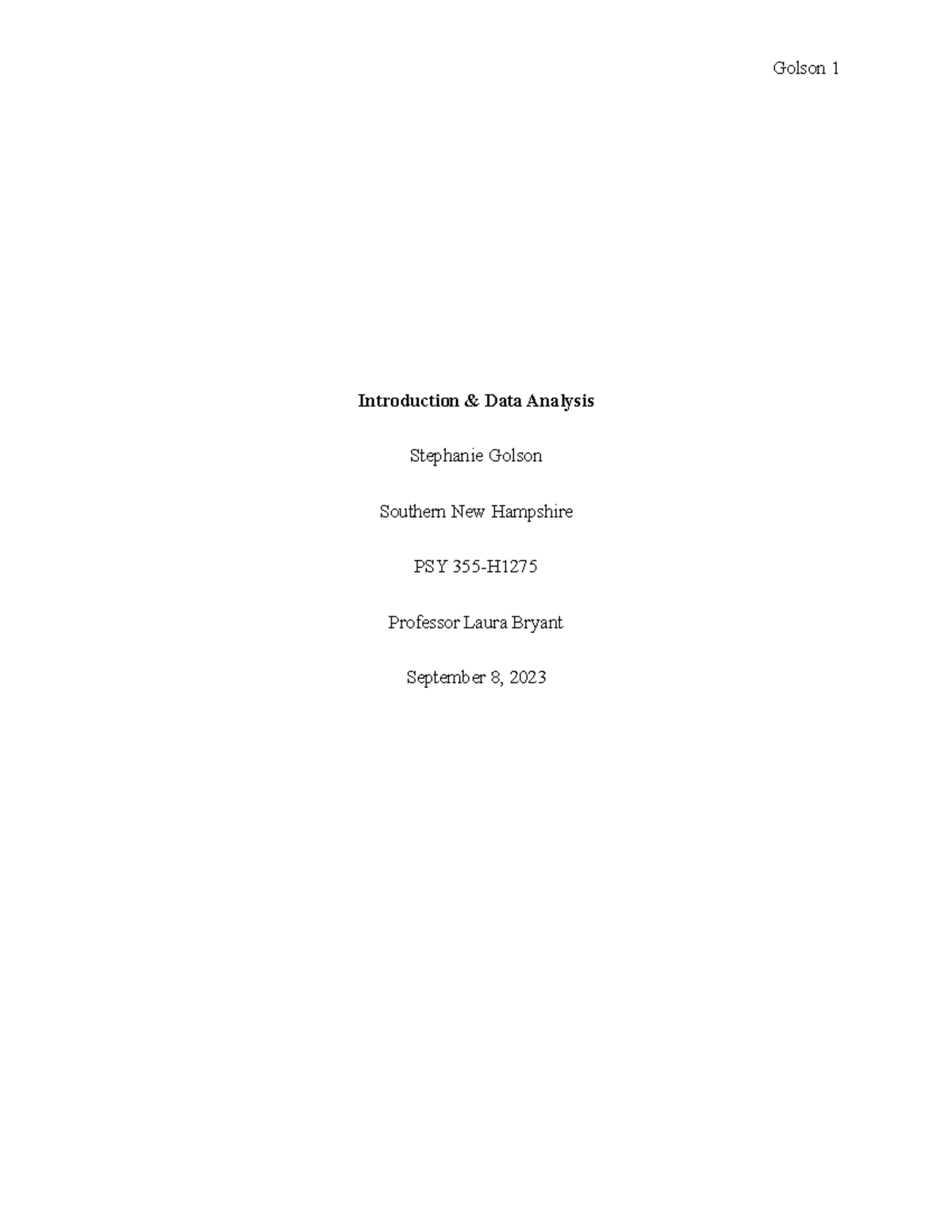 PSY 355-H Final Project Milestone 1: Intro & Data Analysis Draft - Studocu