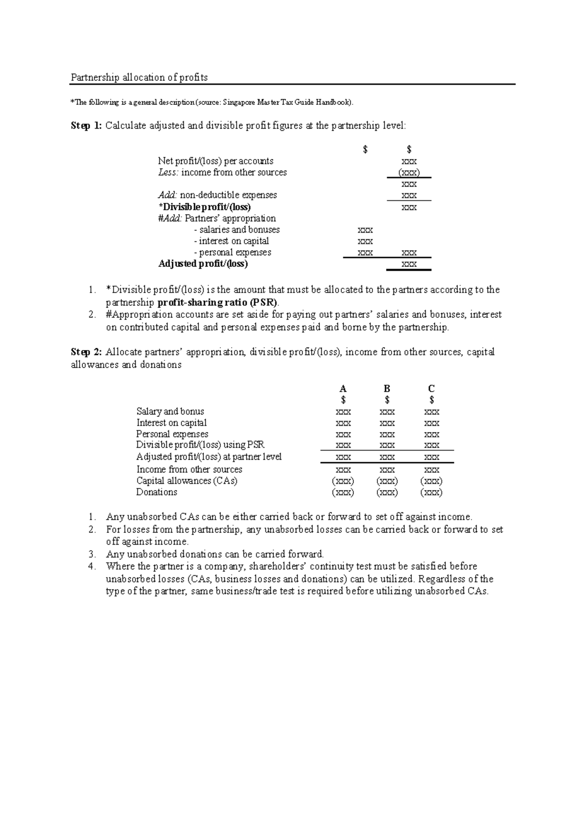 Partnership Profit Allocation: A Guide to Adjusted Figures and PSR ...
