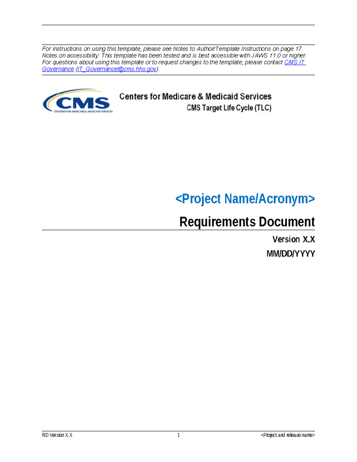 CMS 231162 Requirements Document Template and Instructions - Studocu