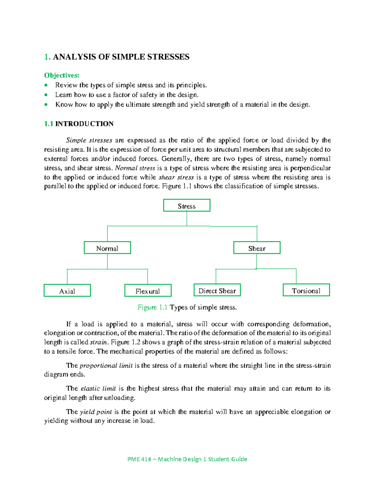 Analysis of Simple Stresses: Principles and Applications in Design ...