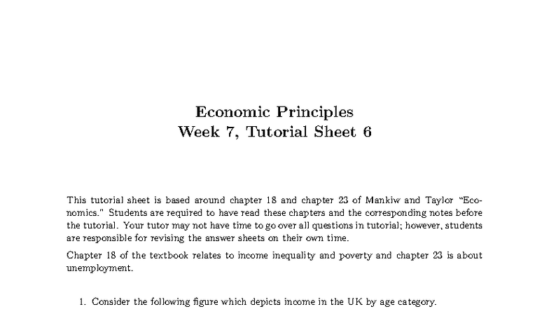 EP Tutorial 7: Income Inequality & Unemployment Insights - Studocu