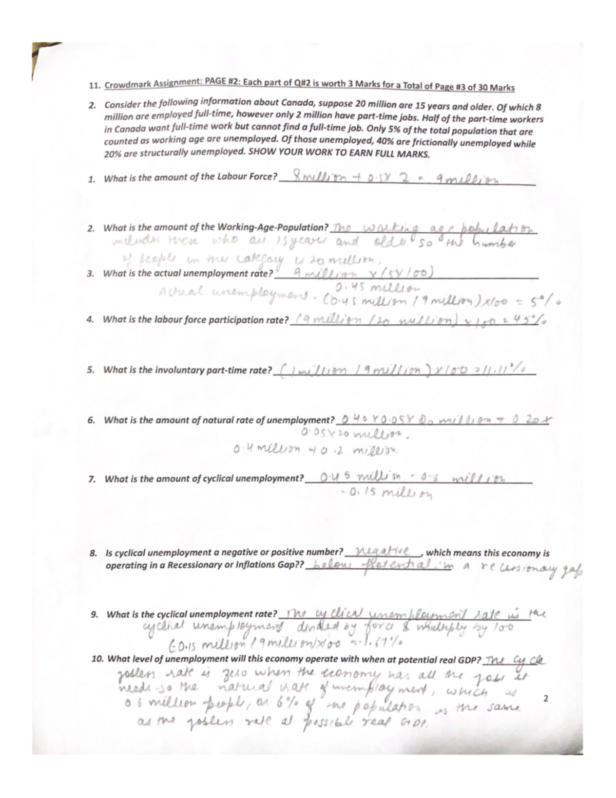 Scanned Documents - macroeconomics - 11. Crowdmark Assignment: PAGE ...