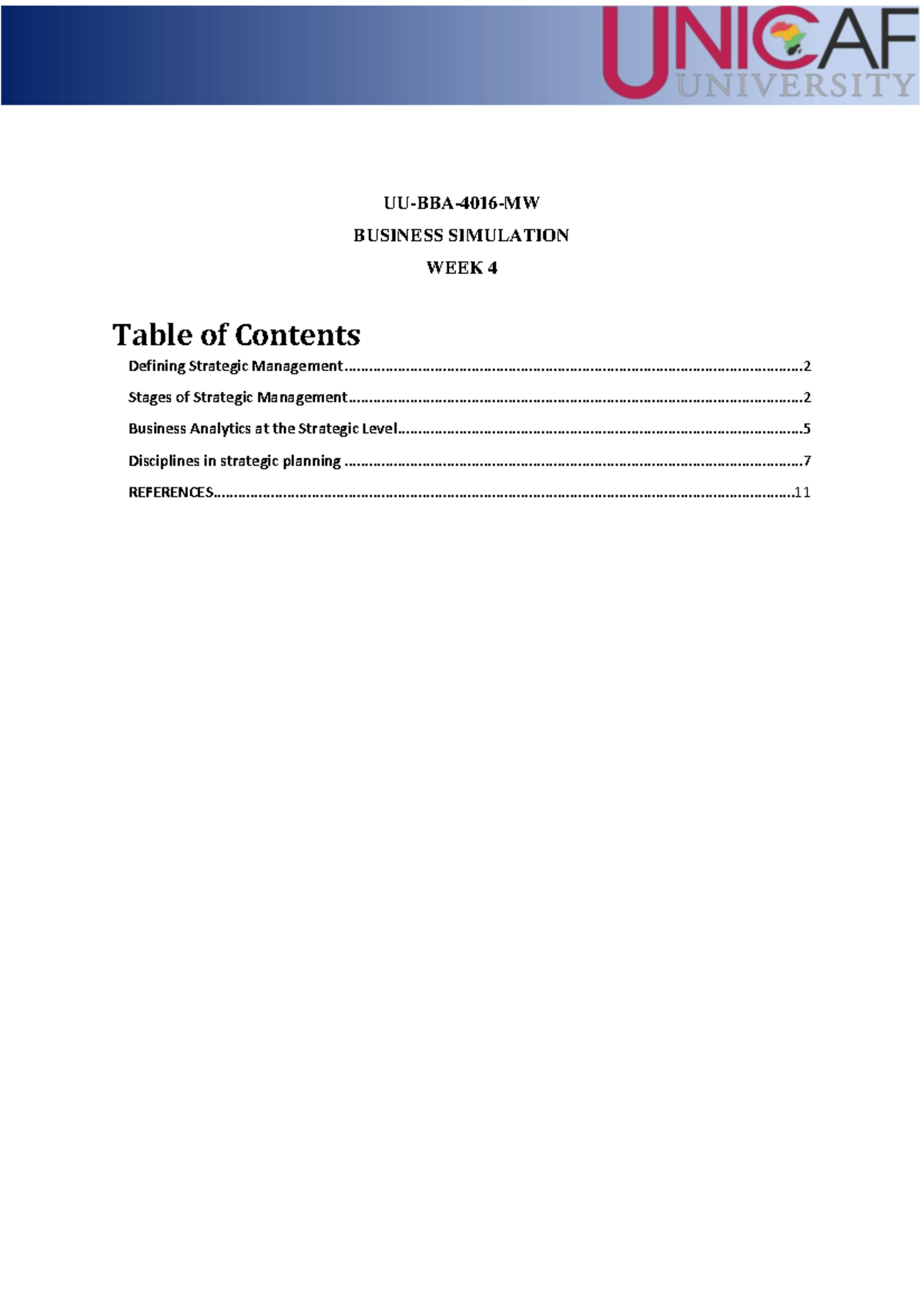 Bba 4016 Business Simulation Week 4 Strategic Management Insights