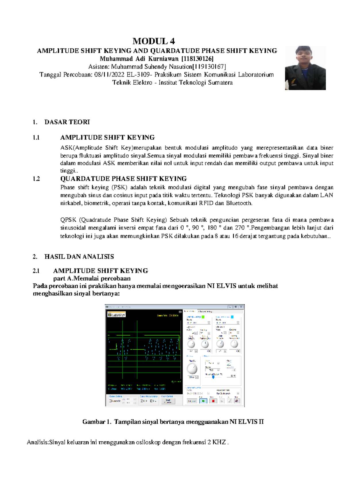 Modul 4: Amplitude Shift Keying & Quadrature Phase Shift Keying ...