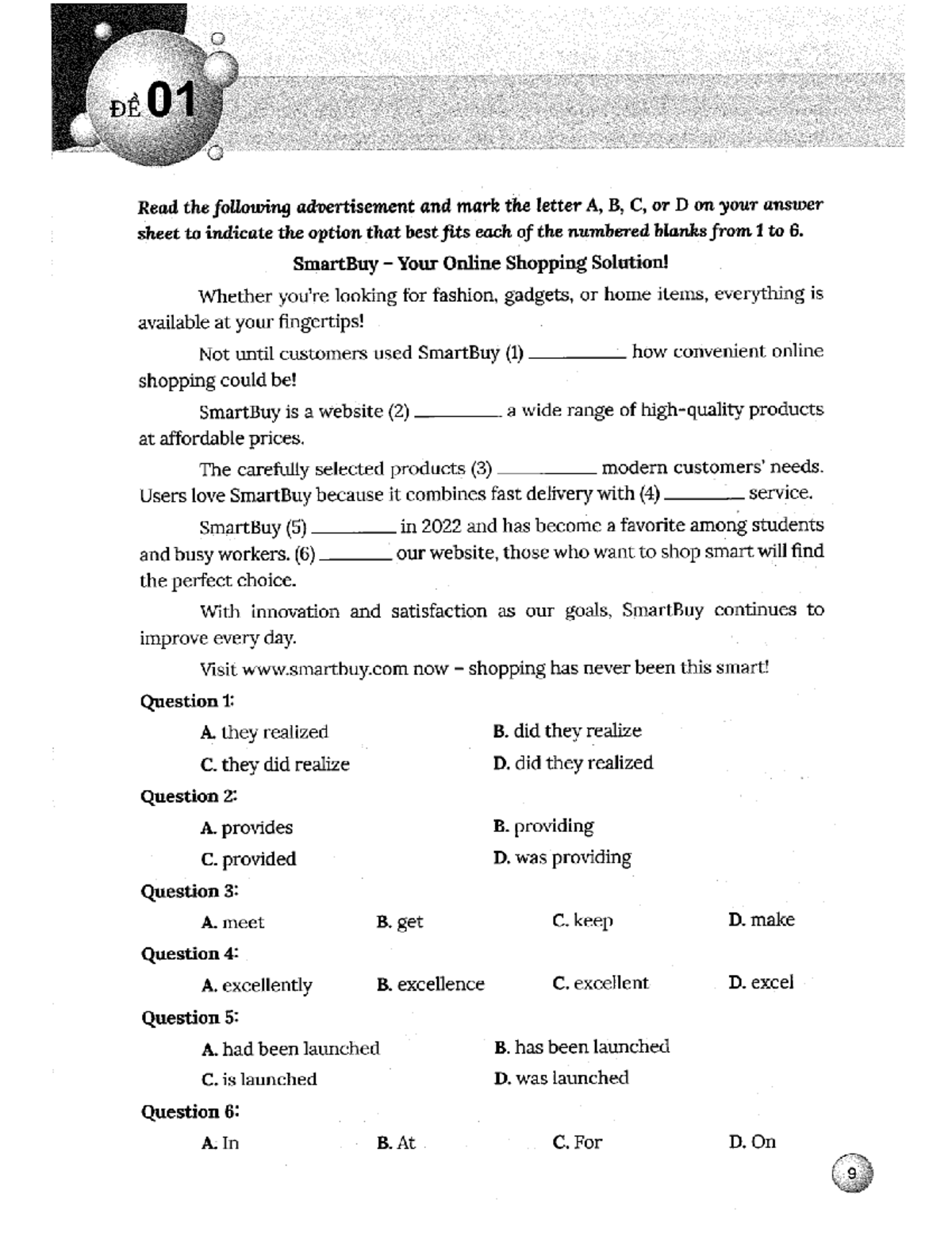 De 1 - Mock Test for Grade 12 Students: English Proficiency - Studocu