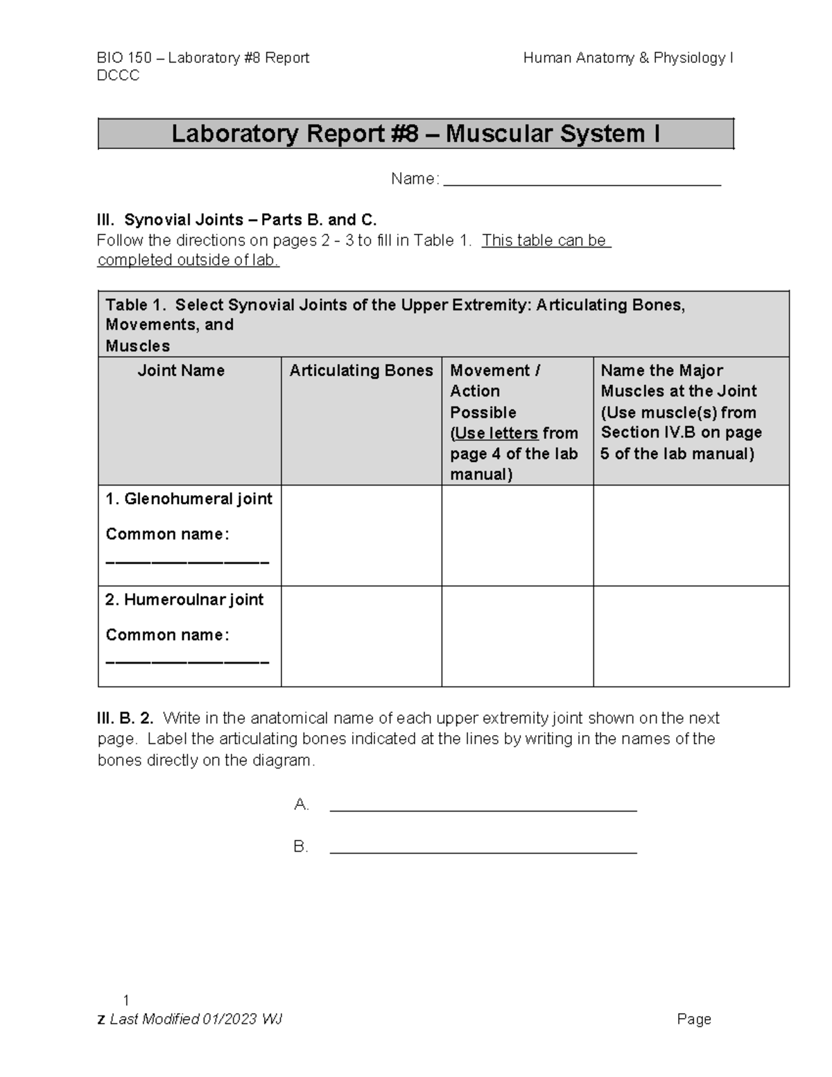BIO+150+Lab+8+Report - BIO 150 – Laboratory #8 Report Human Anatomy ...