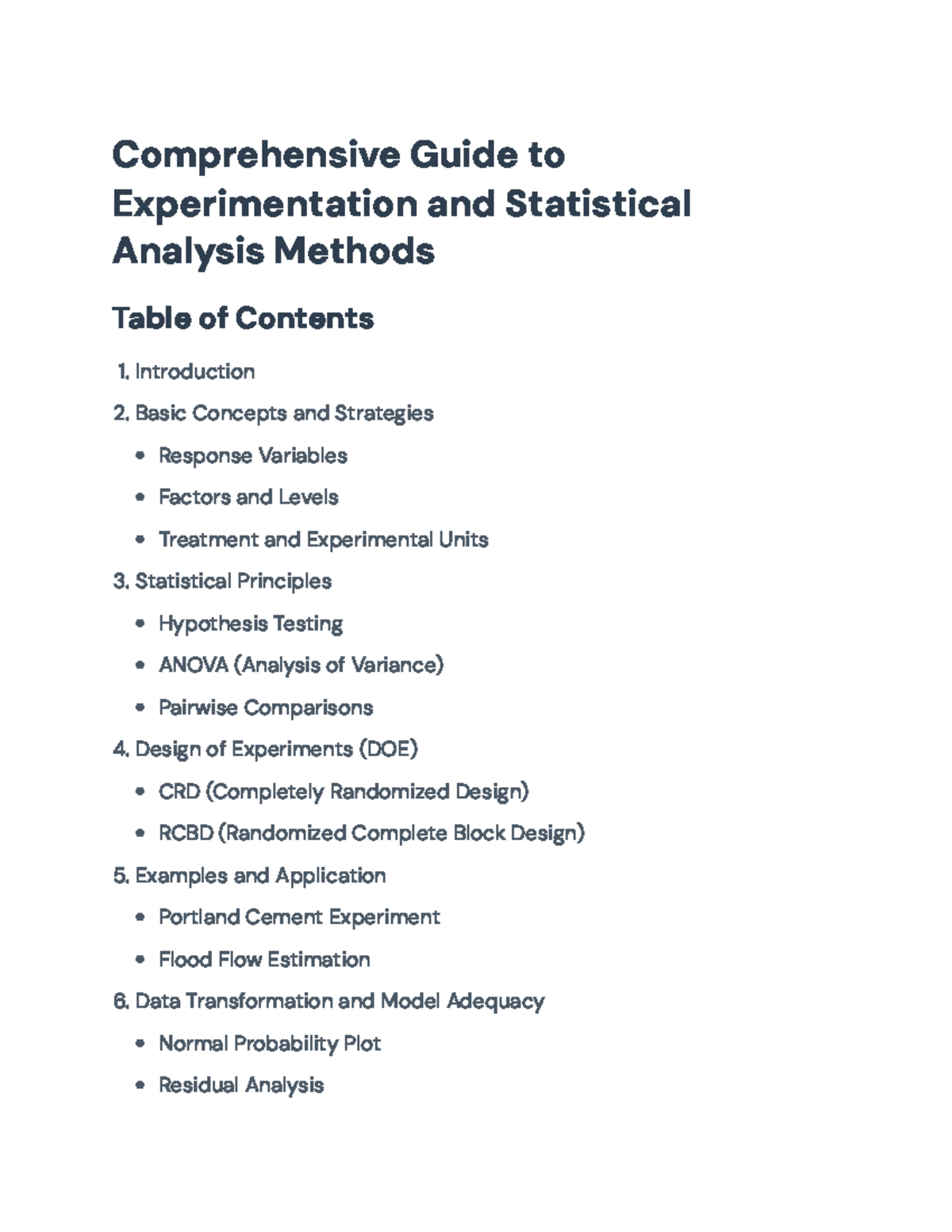 Comprehensive Guide to Experimentation & Statistical Analysis Methods ...
