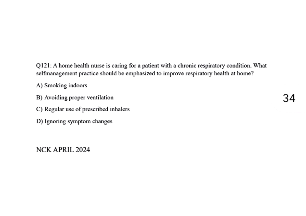 NCK 2024 April Revision Q121-Q140: Key Nursing Questions and Concepts ...