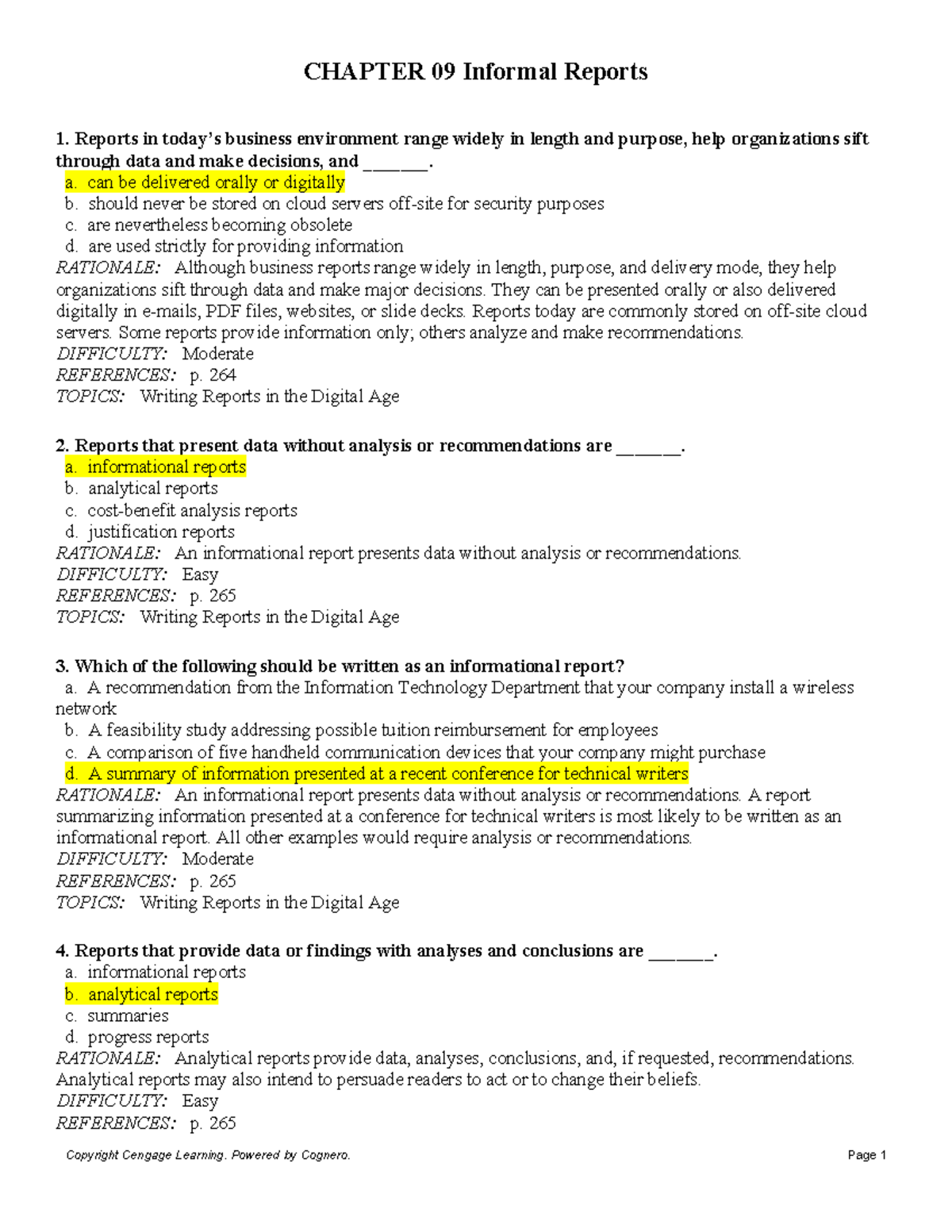 Chapter 09: Understanding informal reports in business communication ...