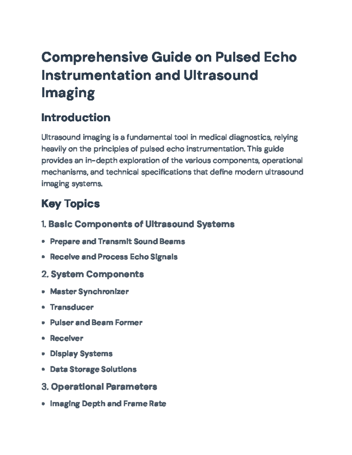 Comprehensive Guide on Pulsed Echo Instrumentation & Ultrasound Imaging ...