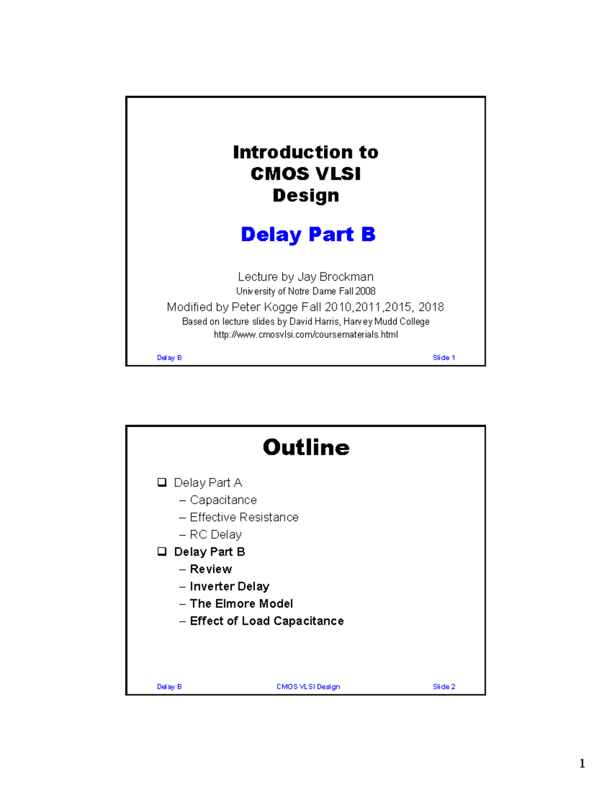 Delay B - CMOS VLSI Design Lecture Notes on Delay Concepts - Studocu