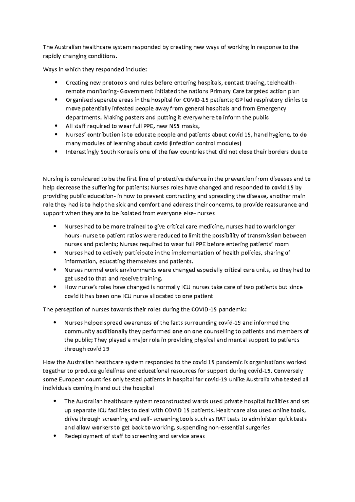 Script for my presentation - The Australian healthcare system responded ...