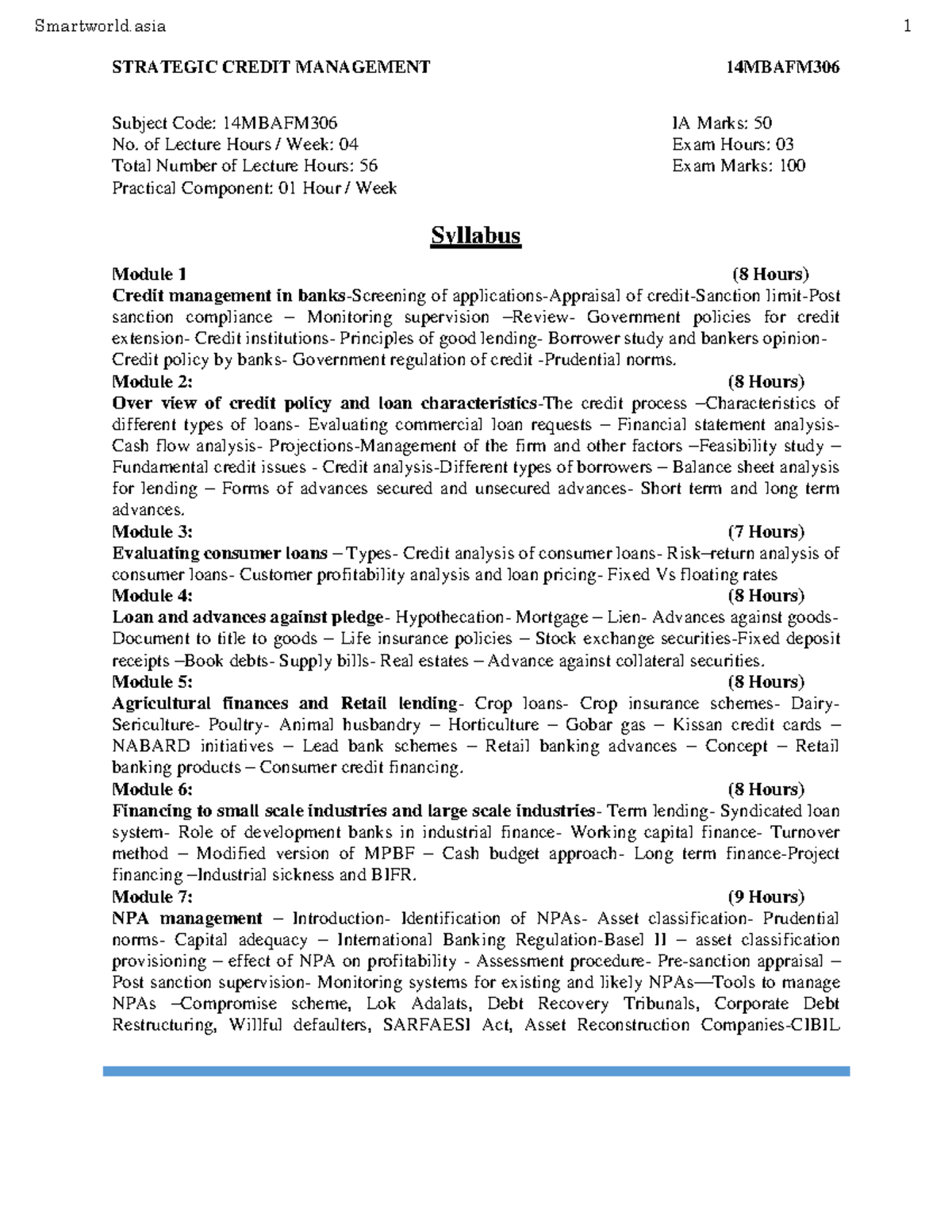 MBA-III- Strategic Credit Management Notes - STRATEGIC CREDIT ...