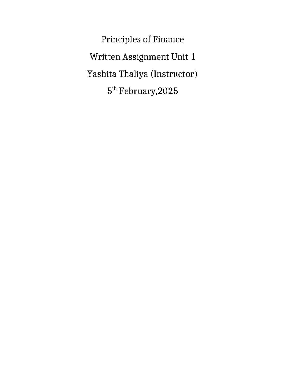 Principles of Finance: Written Assignment Unit 1 on NYSE Products - Studocu