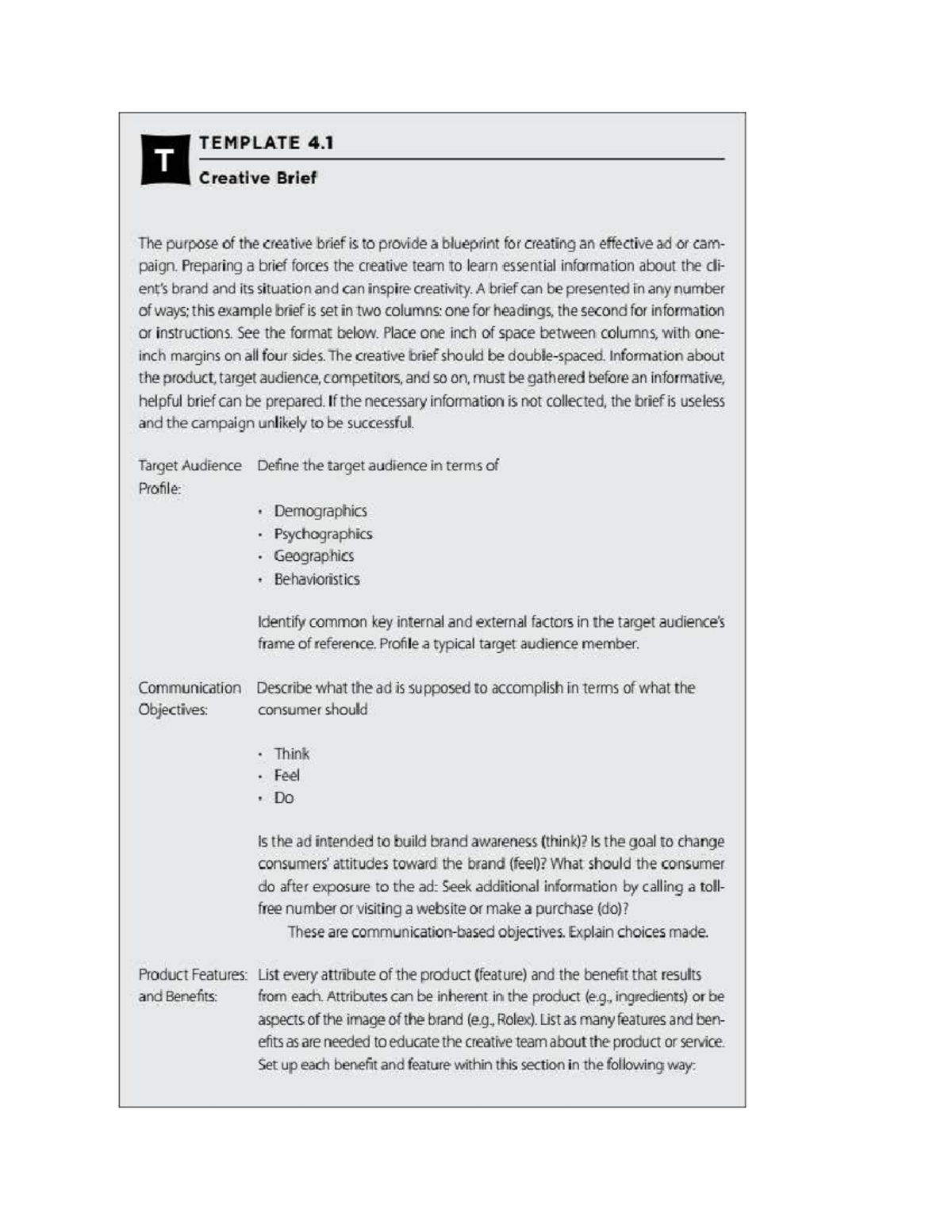 Creative Brief Template for IMC Campaign Development - Studocu