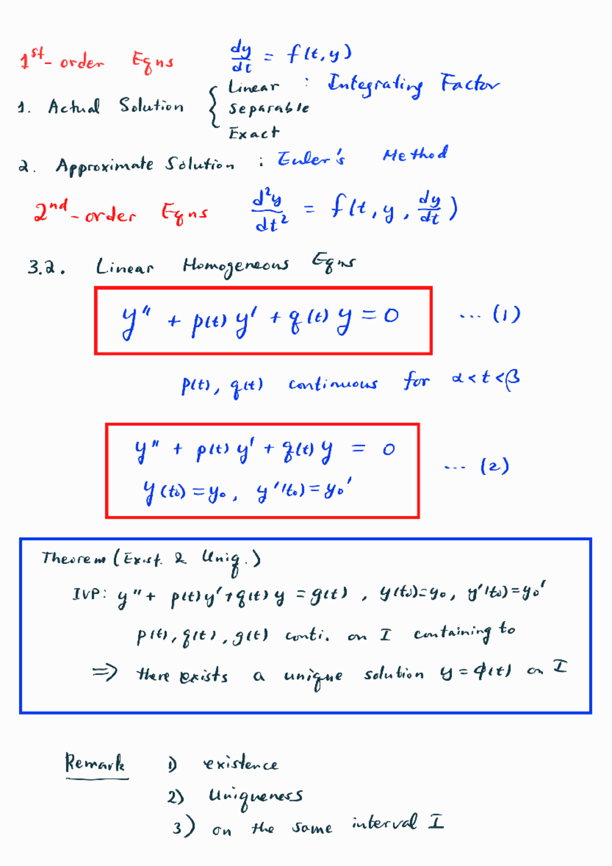 Linear Differential Equations: 1st & 2nd Order Solutions (Week 3) - Studocu