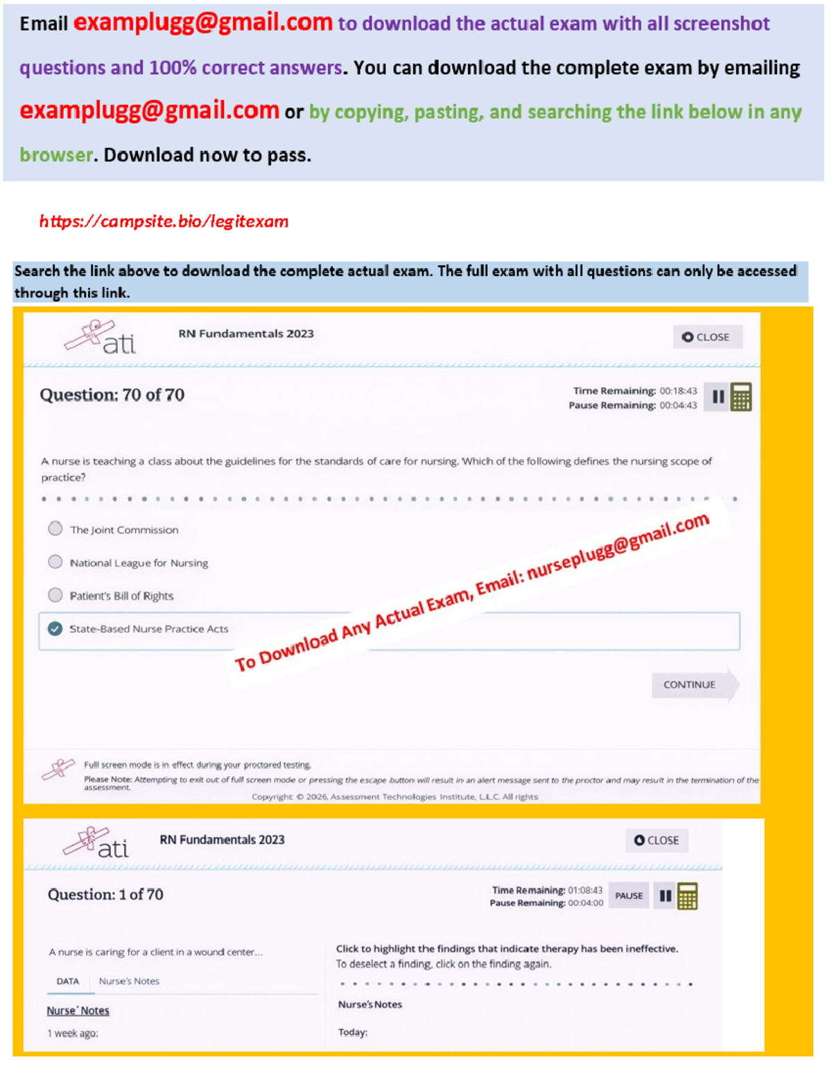 ATI RN Fundamentals Proctored Exam NGN: 70 Q&A (2023-2026) - Studocu ...