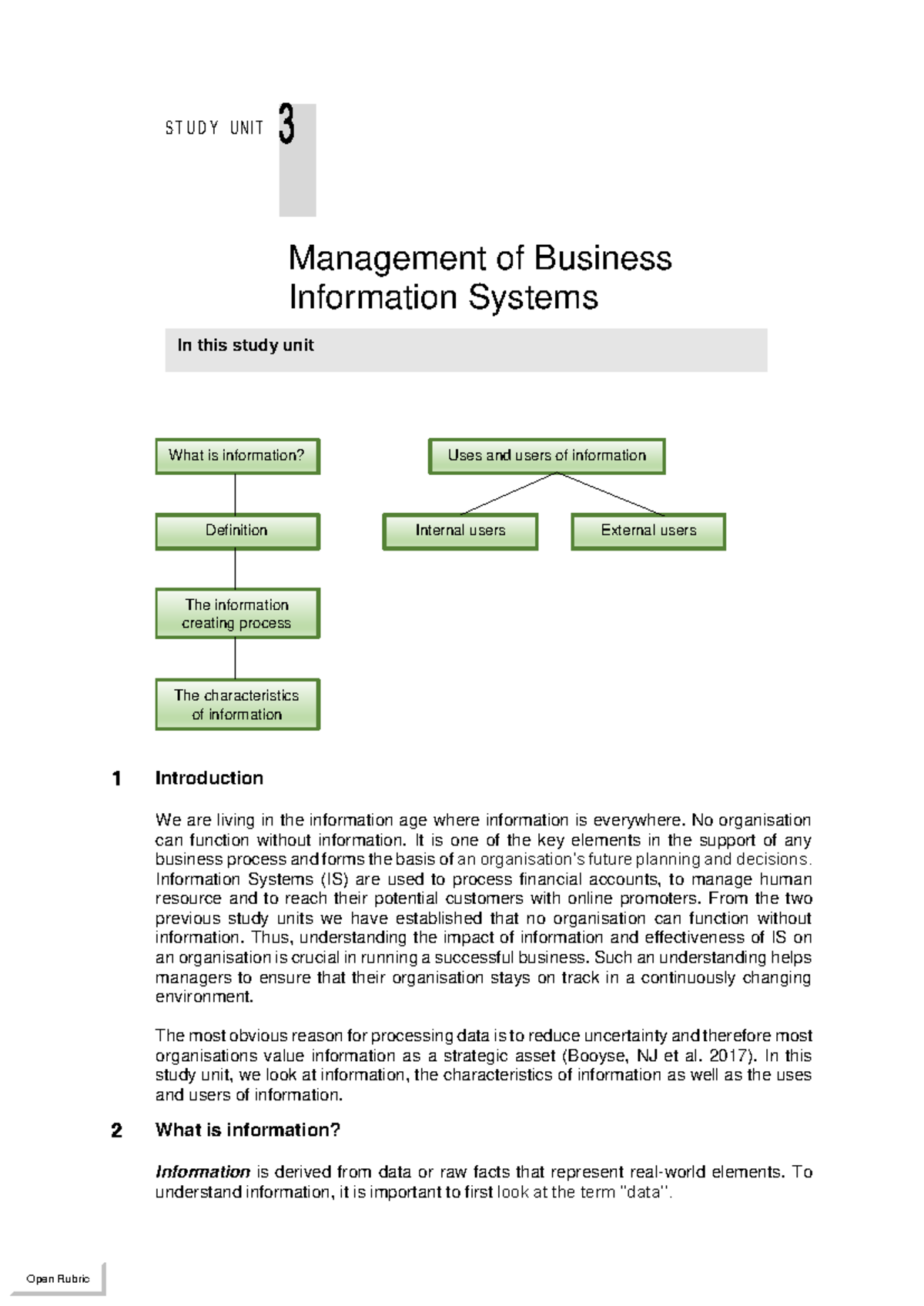 Study Unit 3: Management of Business Information Systems - AIN1501 ...