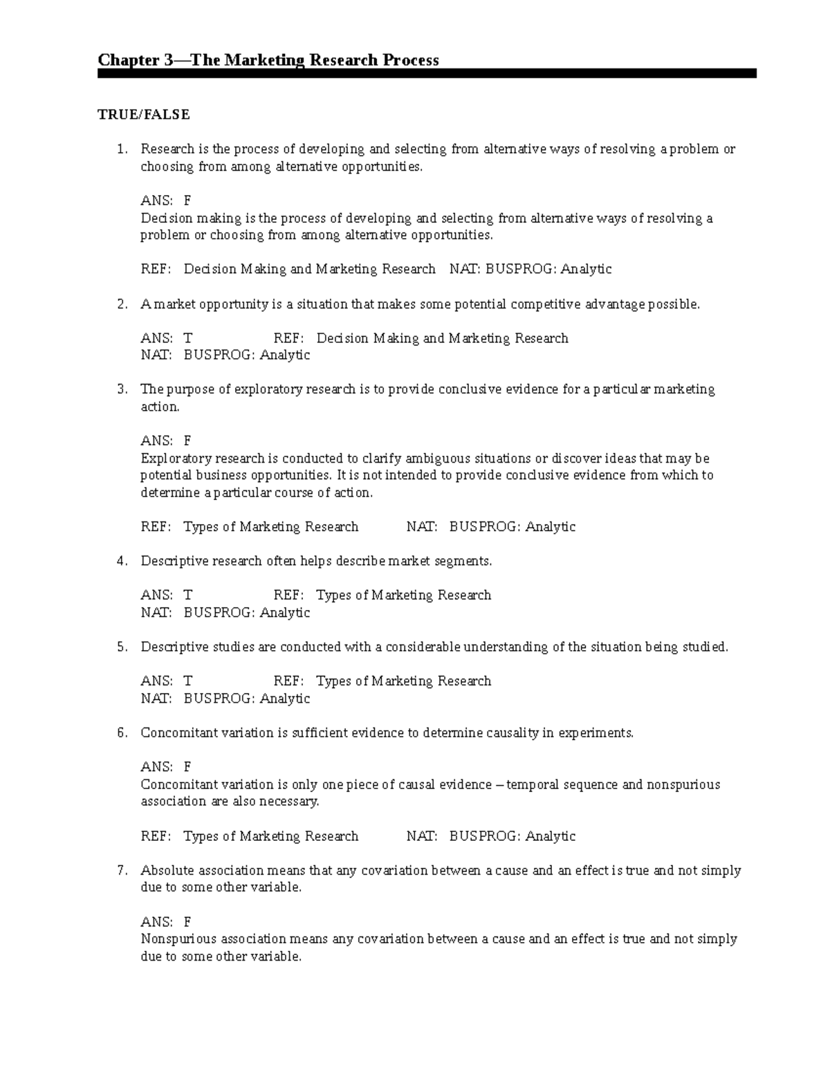 BUSPROG Marketing Research Process Exam Review Notes - Studocu