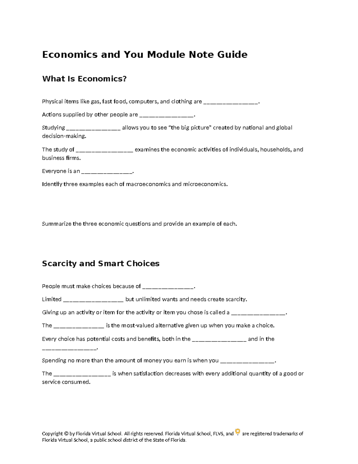 Economics and You: Comprehensive Module Study Guide (ECO 101) - Studocu