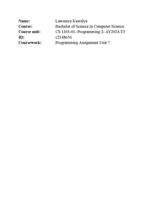 CS 1103-01 Programming Assignment Unit 3: Java Console Clock App - Studocu