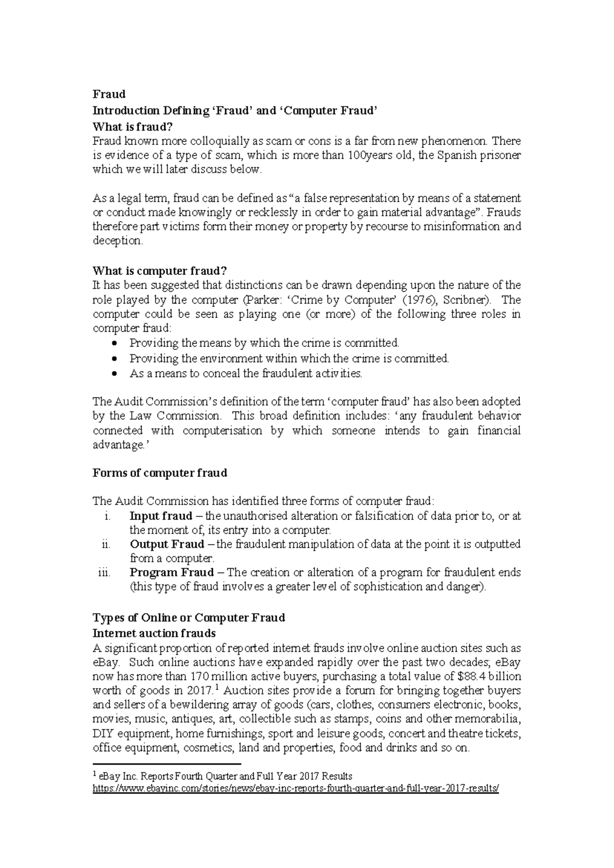 Fraud Lecture Notes (Course Code: FRAUD101) - Studocu